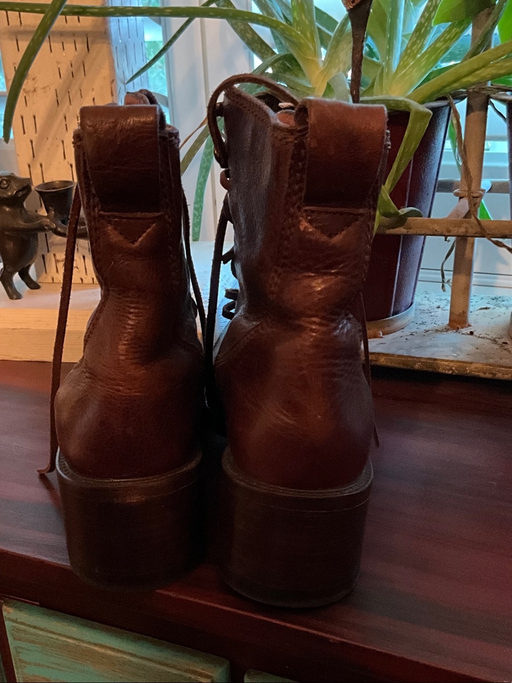 Cole Haan Dark Brown Leather Lace-Up Ankle Boots - Picture 3 of 8